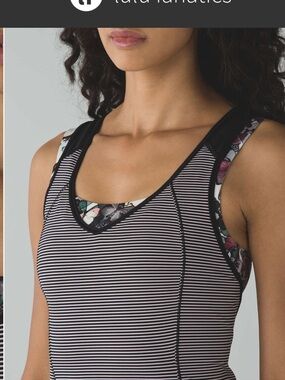 Lululemon Striped Floral-Trim Tank size 6